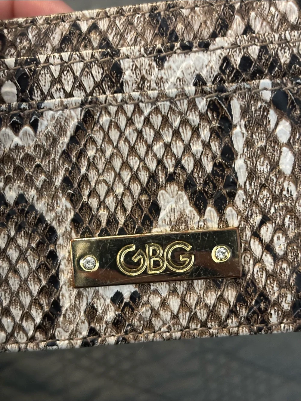 G By Guess Snake-Print Card Holder